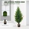 2 Pieces Artificial Cedar Topiary Trees Tall Faux Evergreen Plants in Pots for Indoor Outdoor